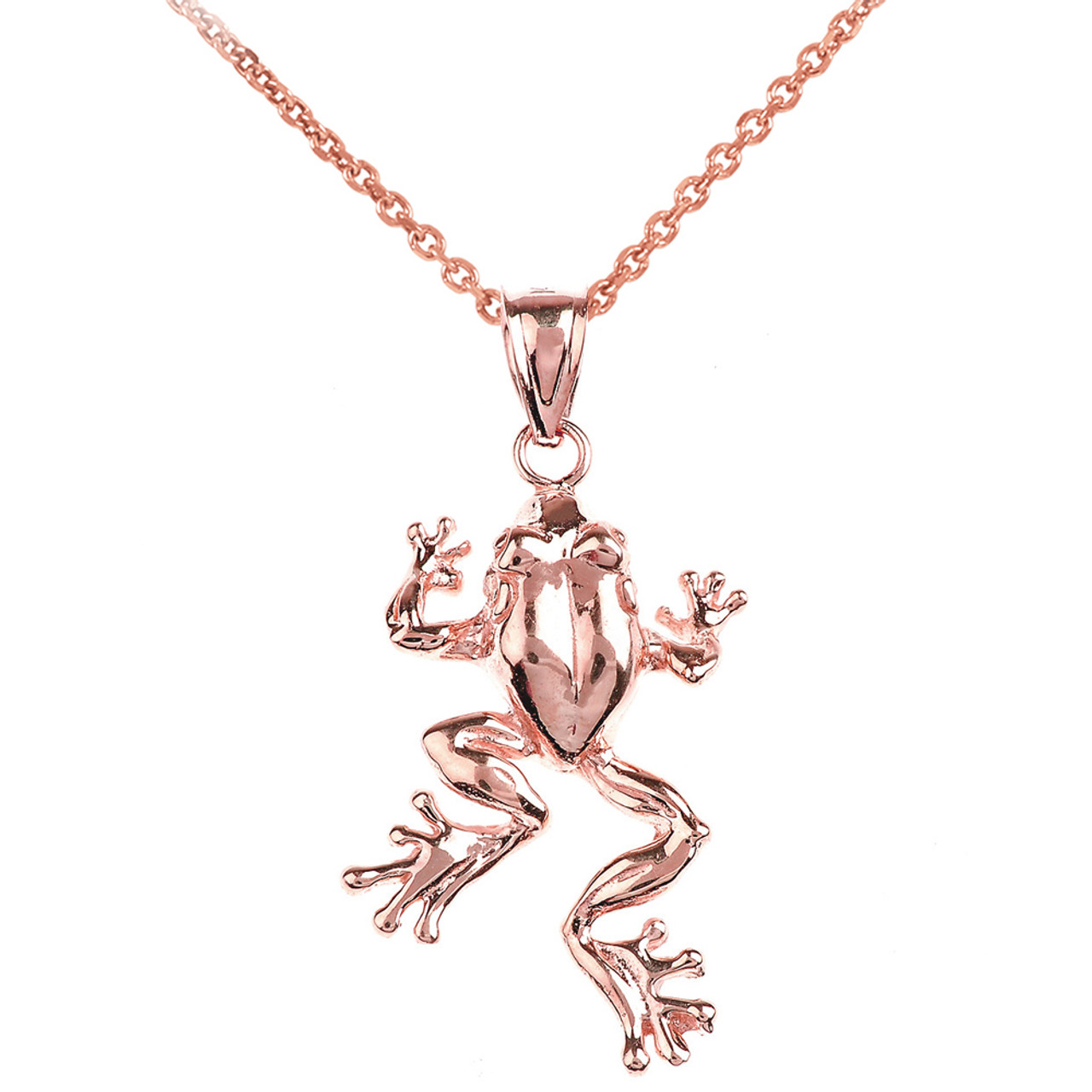 SAVVY CIE JEWELS 18K Gold Plated Jade Frog Pendant Necklace | Nordstromrack